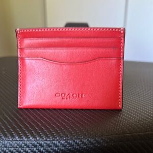 Coach Red Leather Card Holder
